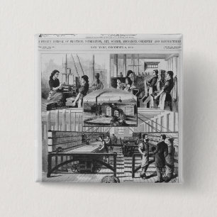 Mills of the Willimantic linen company 15 Cm Square Badge