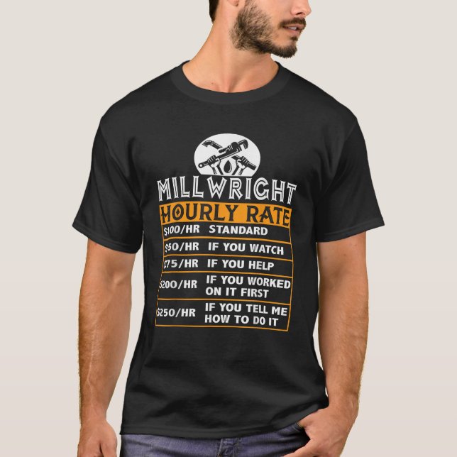 Millwright Hourly Rate Job Matching Millwright Gif T-Shirt (Front)