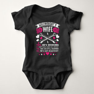 Millwright Wife Husband Job Married Couple Baby Bodysuit