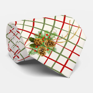Milo Christmas Holly And Pinecones Tie