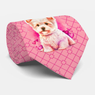 Milo Dale Pink on Pink Puppy Love Necktie