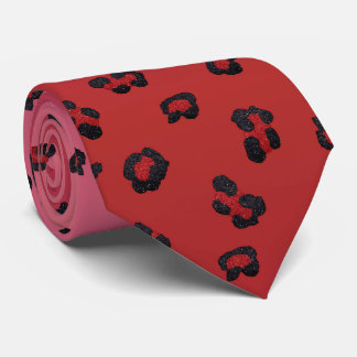 Milo Dale Red and Black Leppard Pink Necktie