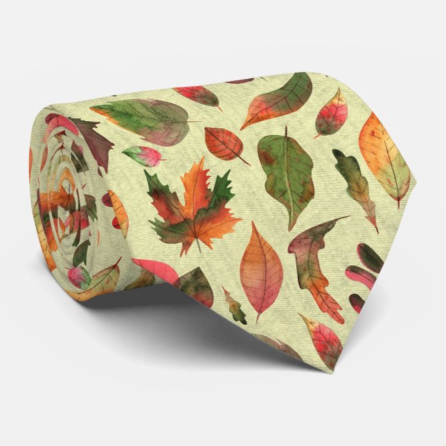 Milo Fall Leaves Light Tie (Rolled)