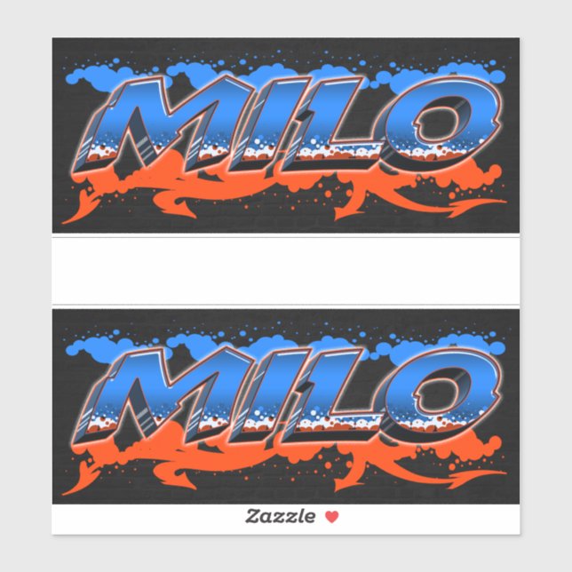 Milo First Name Graffiti Sticker (Sheet)