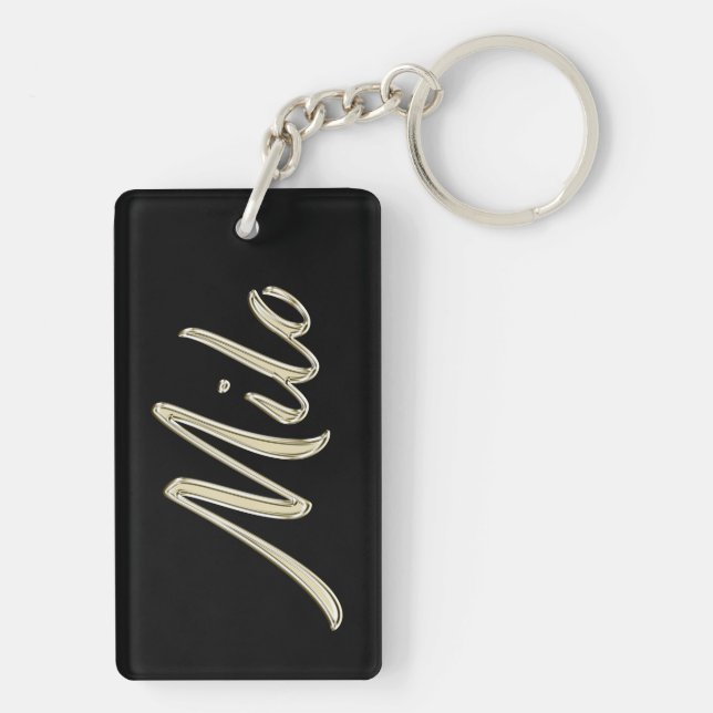 Milo Name whitegold key trailer Ring (Back)