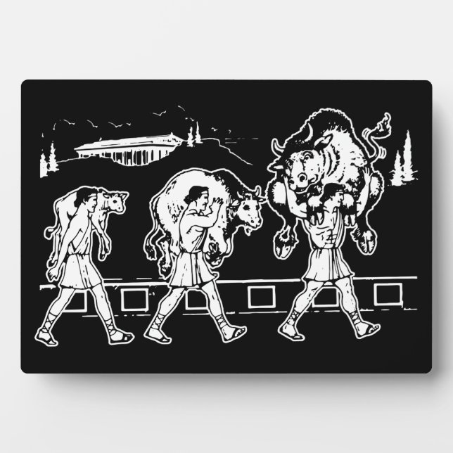 Milo of Croton And The Bull - Gym Motivational Plaque (Front)