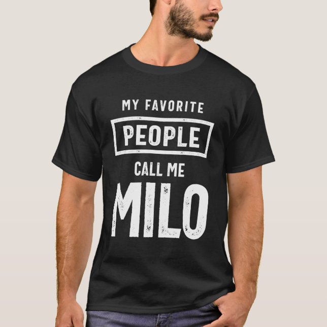 Milo Personalised Name Birthday Gift T-Shirt (Front)