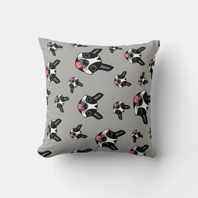 Milo The Boston Terrier Cushion (Front)
