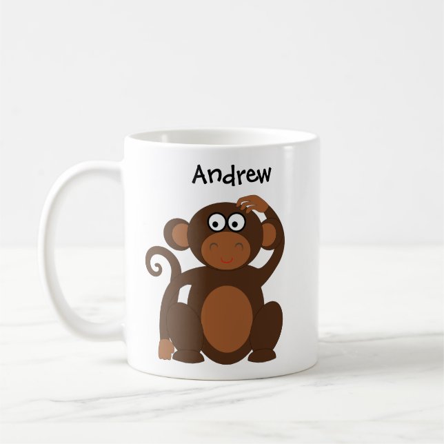 Milo the Monkey Custom Cartoon Children's Mug (Left)