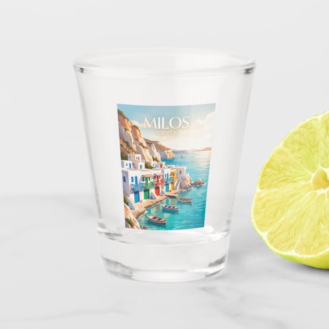 Milos Greece Shot Glass (Front)