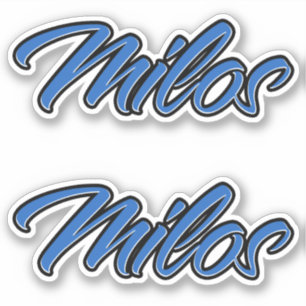 Milos name blue sticker embroiderset