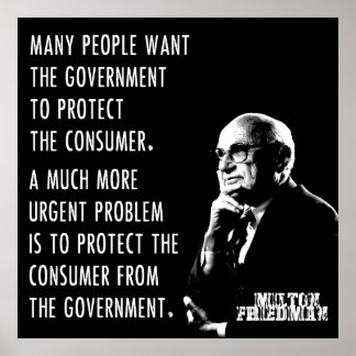 Milton Friedman Free Market Capitalism Libertarian Poster