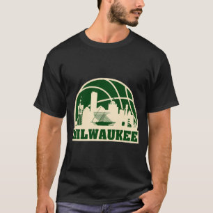 Milwaukee basketball milwaukee cityscape t shirt