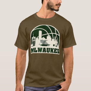 Milwaukee Basketball Vintage Milwaukee Cityscape T-Shirt