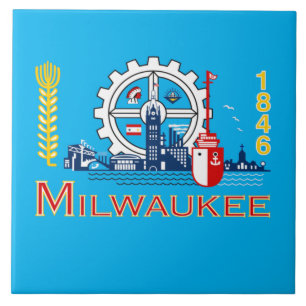 Milwaukee city flag tile