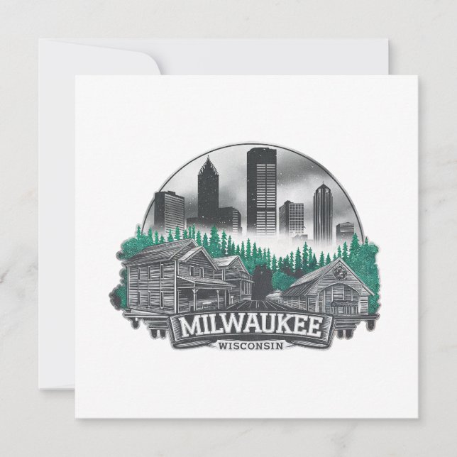 Milwaukee City Wisconsin USA Invitation (Front)