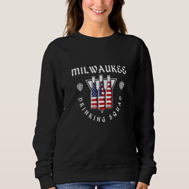 Milwaukee Drinking Team Captain Wisconsin Craft Be Sweatshirt (Front)
