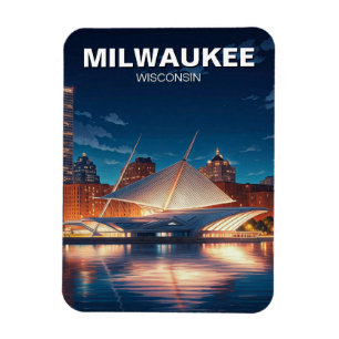 Milwaukee Museum of Art Travel at Night Magnet