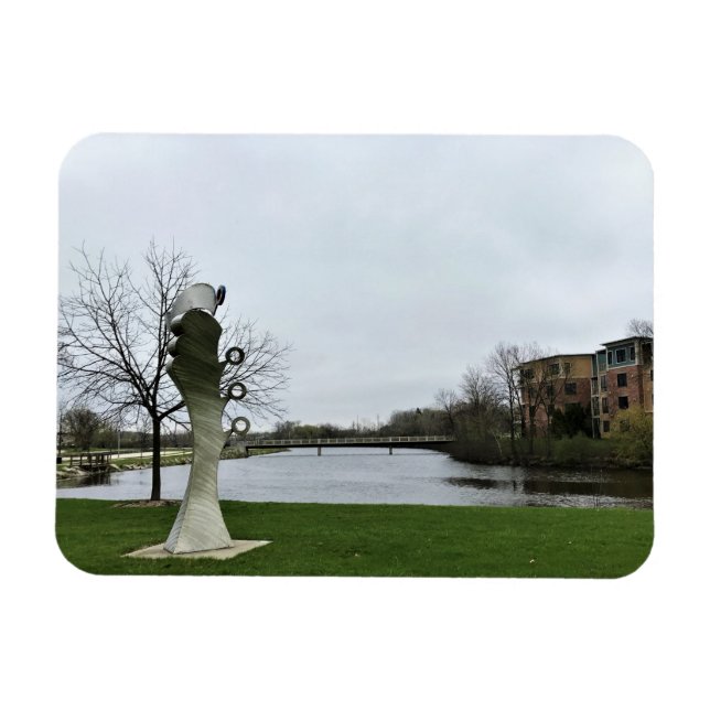 Milwaukee River, West Bend, Wisconsin Magnet (Horizontal)