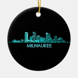 Milwaukee Skyline Ceramic Tree Decoration