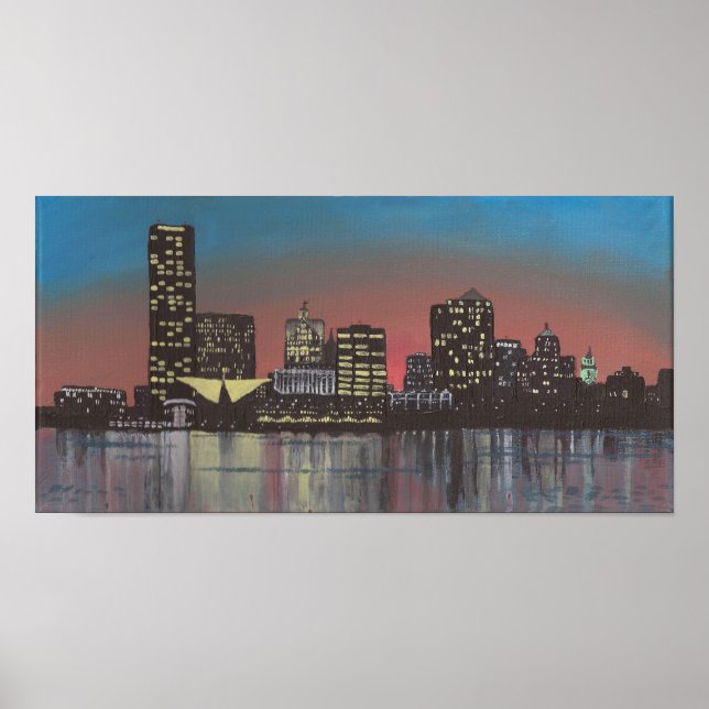 Milwaukee Skyline Painting Print (Front)