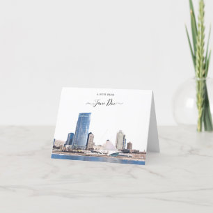 Milwaukee Skyline Personalised Note Card