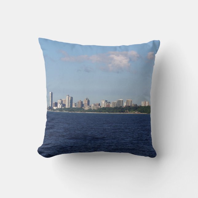 Milwaukee Skyline square pillow (Front)