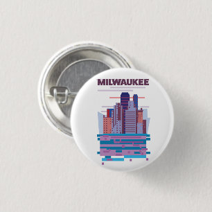 Milwaukee Travel poster 3 Cm Round Badge
