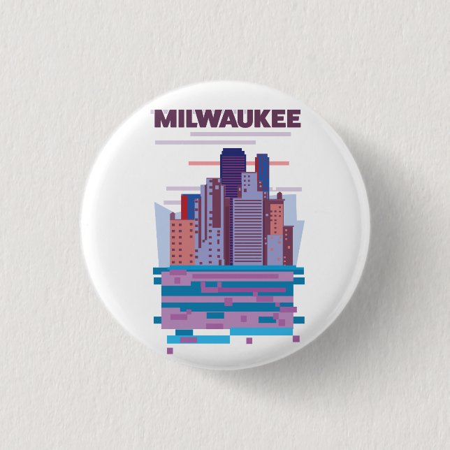 Milwaukee Travel poster 3 Cm Round Badge (Front)