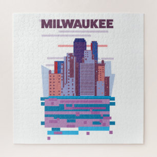 Milwaukee Travel poster Jigsaw Puzzle