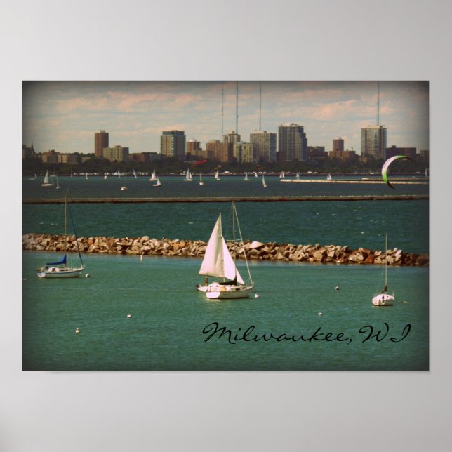 Milwaukee, WI Skyline Poster (Front)