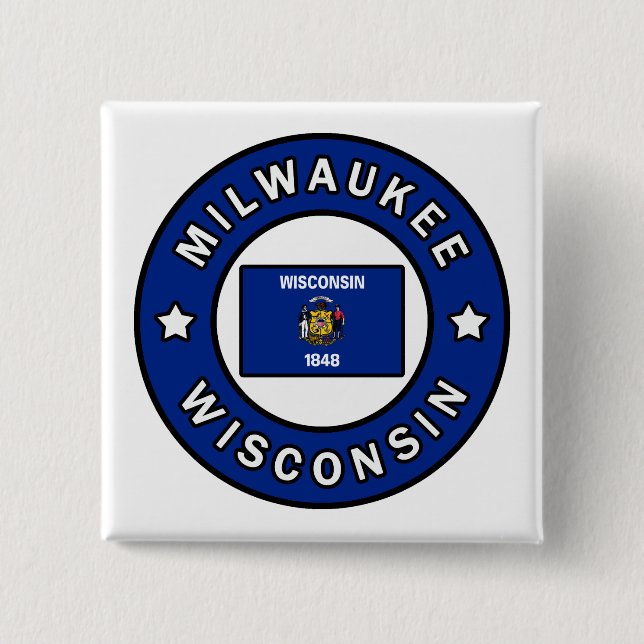 Milwaukee Wisconsin 15 Cm Square Badge (Front)