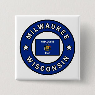 Milwaukee Wisconsin 15 Cm Square Badge