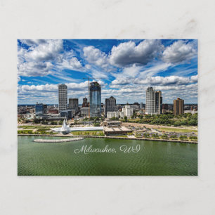 Milwaukee, Wisconsin cityscape photograph, Postcard