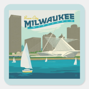 Milwaukee Wisconsin Harbour   Brew City Square Sticker