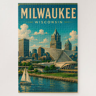 ⛵ Milwaukee Wisconsin Lakefront Skyline Jigsaw Puzzle