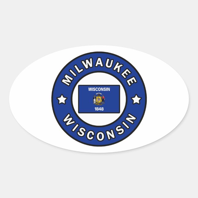 Milwaukee Wisconsin Oval Sticker (Front)