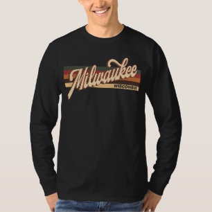 Milwaukee Wisconsin  Retro 1970's 80'S Style T-Shirt