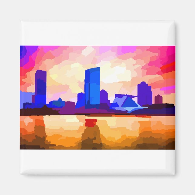 Milwaukee Wisconsin Skyline at Sunset Magnet (Front)