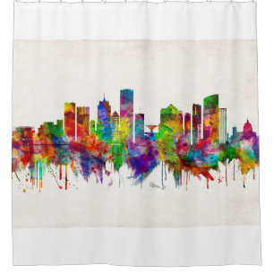 Milwaukee Wisconsin skyline Shower Curtain