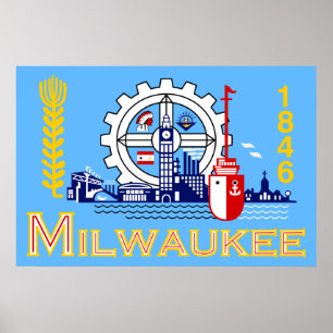 Milwaukee, Wisconsin, United States flag Poster