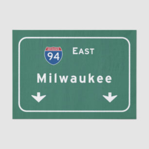 Milwaukee Wisconsin wi Interstate Highway Freeway Tissue Paper