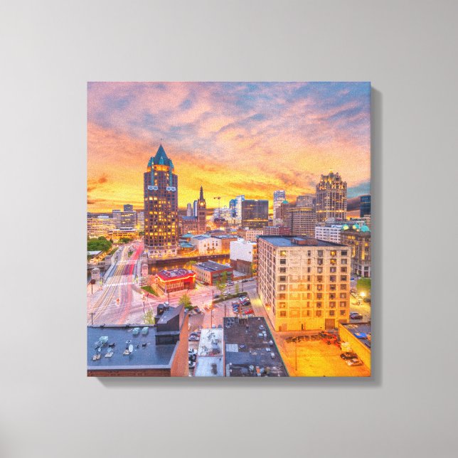 Milwaukee Wisconsin Wrapped Canvas 16.80 X 17.50" (Front)