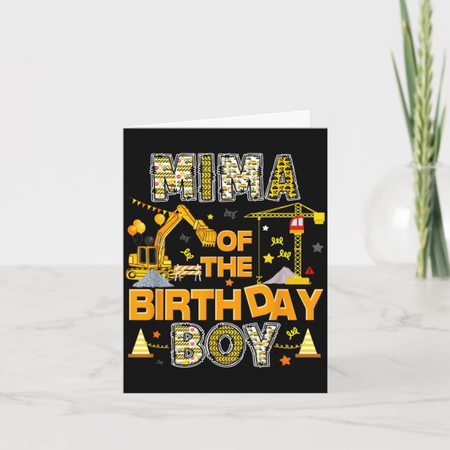 Mima of the birthday boy construction worker card (Front)