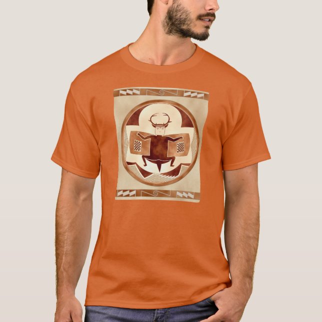 Mimbres Bat-Deer-Bison-Man T-Shirt (Front)