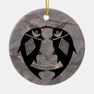 mimbres Pottery Design Ceramic Tree Decoration