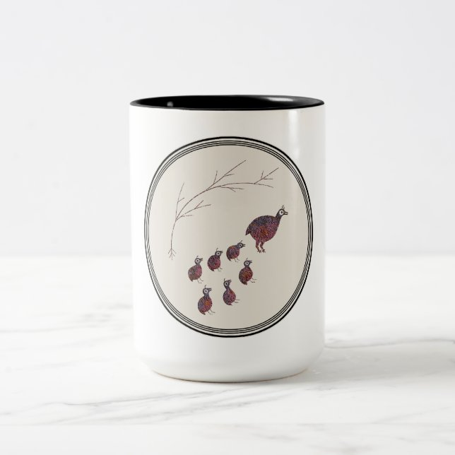 Mimbres Pottery Design Two-Tone Coffee Mug (Center)