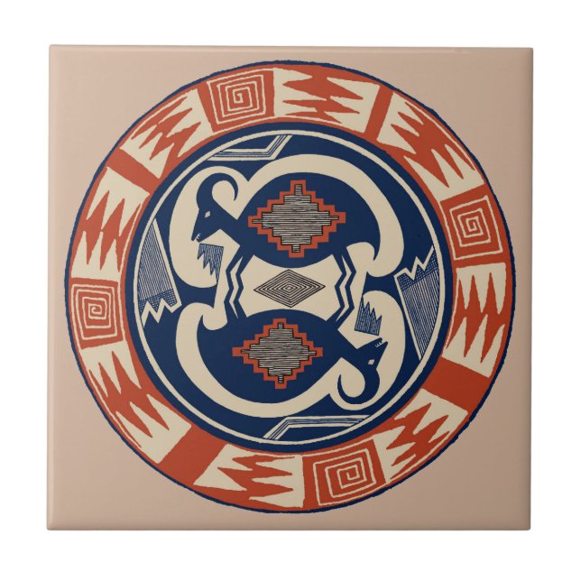 Mimbres Tribal Antelope Tile (Front)