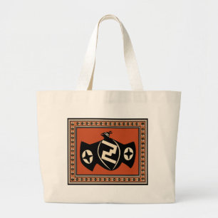 Mimbres Tribal Bat Large Tote Bag