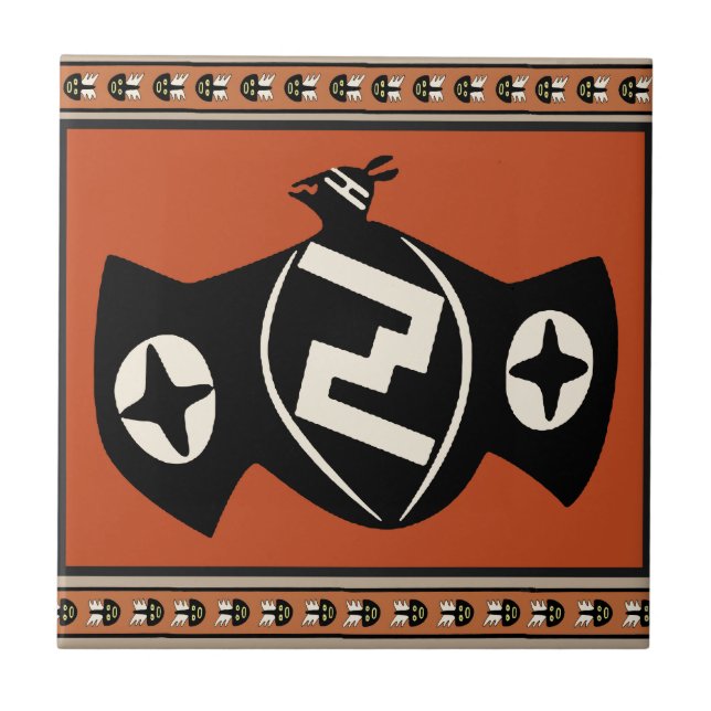 Mimbres Tribal Bat Tile (Front)